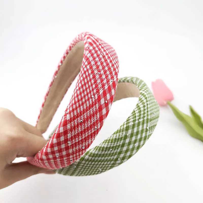 3cm Autumn and Winter Womens Wool Plaid Colorful Small Fresh Sponge Pad Band Christmas Festival by Wens Band Y250808