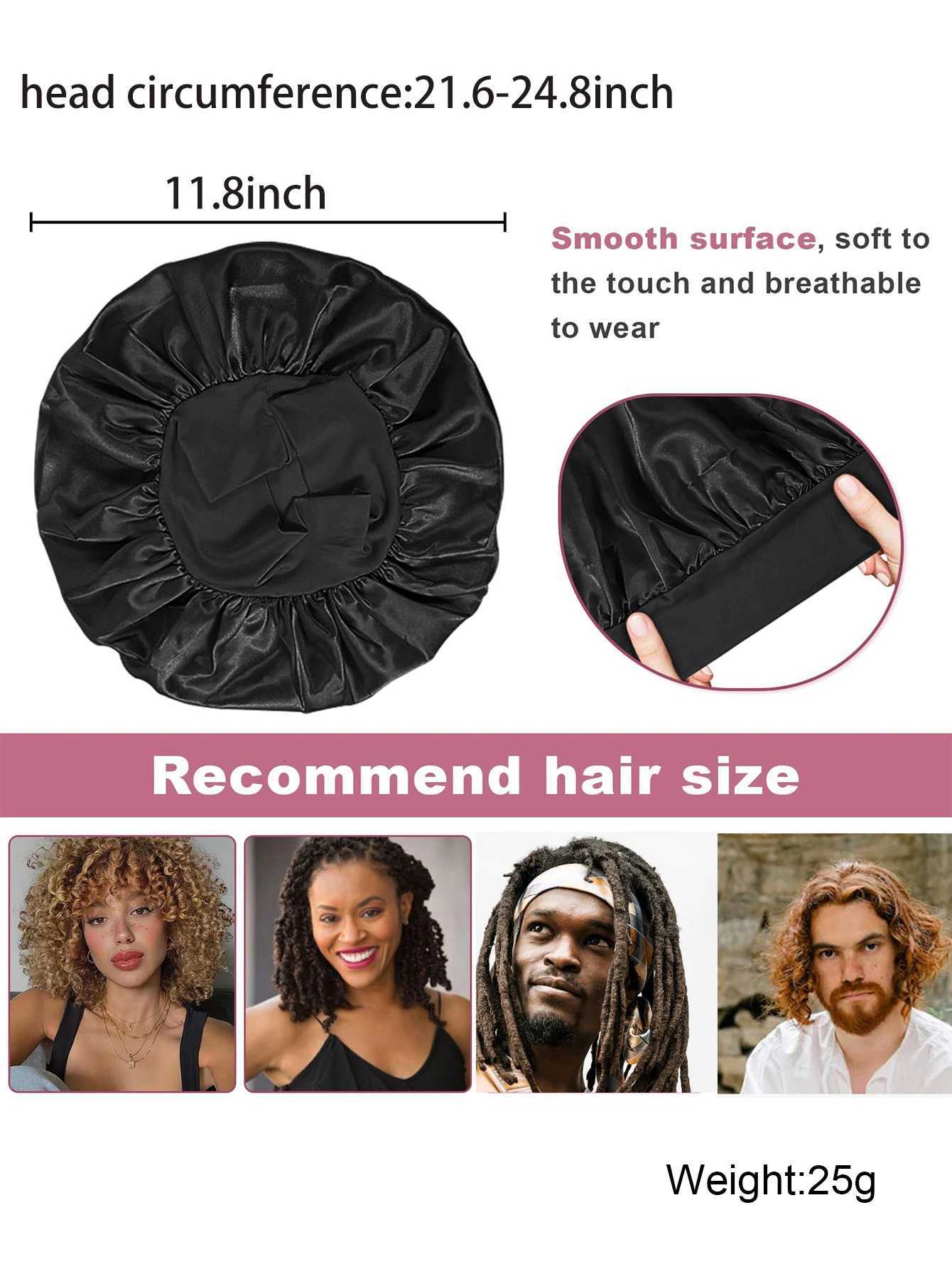 1Pcs Silk Bonnet for Sleeping Women Satin Lined Hair Bonnets for Sleeping Soft Elastic Band Silk Sleep Cap for Curls Z250808