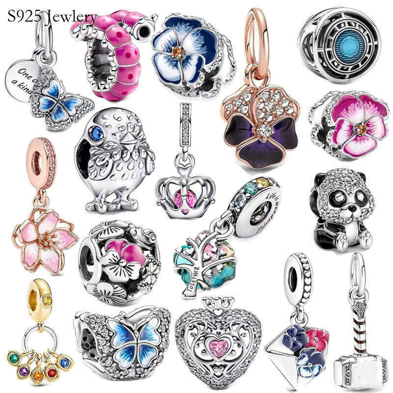 New Charm Jewelry 925 Sterling Silver Alloy Legendary Series DIY Flower Butterfly Bead Pendant Suitable For Bracelets Free Shipping