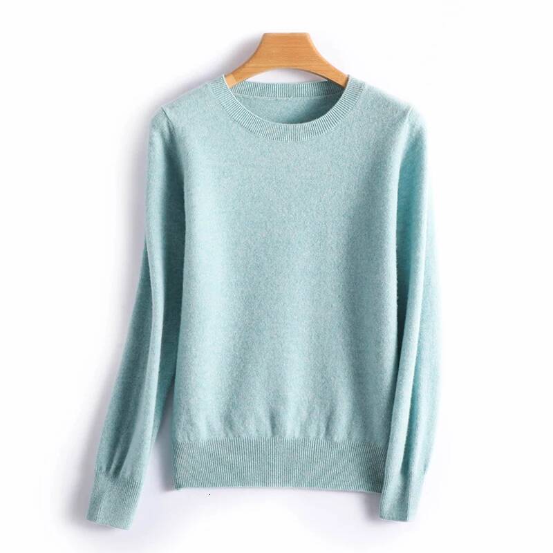 Autumn And Winter Cashmere Sweater Crew Neck Pullover Casual Knitted Top Women's Short Undercoat Fashion 18 Colors dongdumaoyi