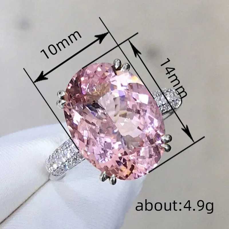 925 Sterling Silver Rings for Women Pink Cubic Zirconia New Wedding Engagement Band Accessories Luxury Trendy Lady Jewelry Gift Y250808