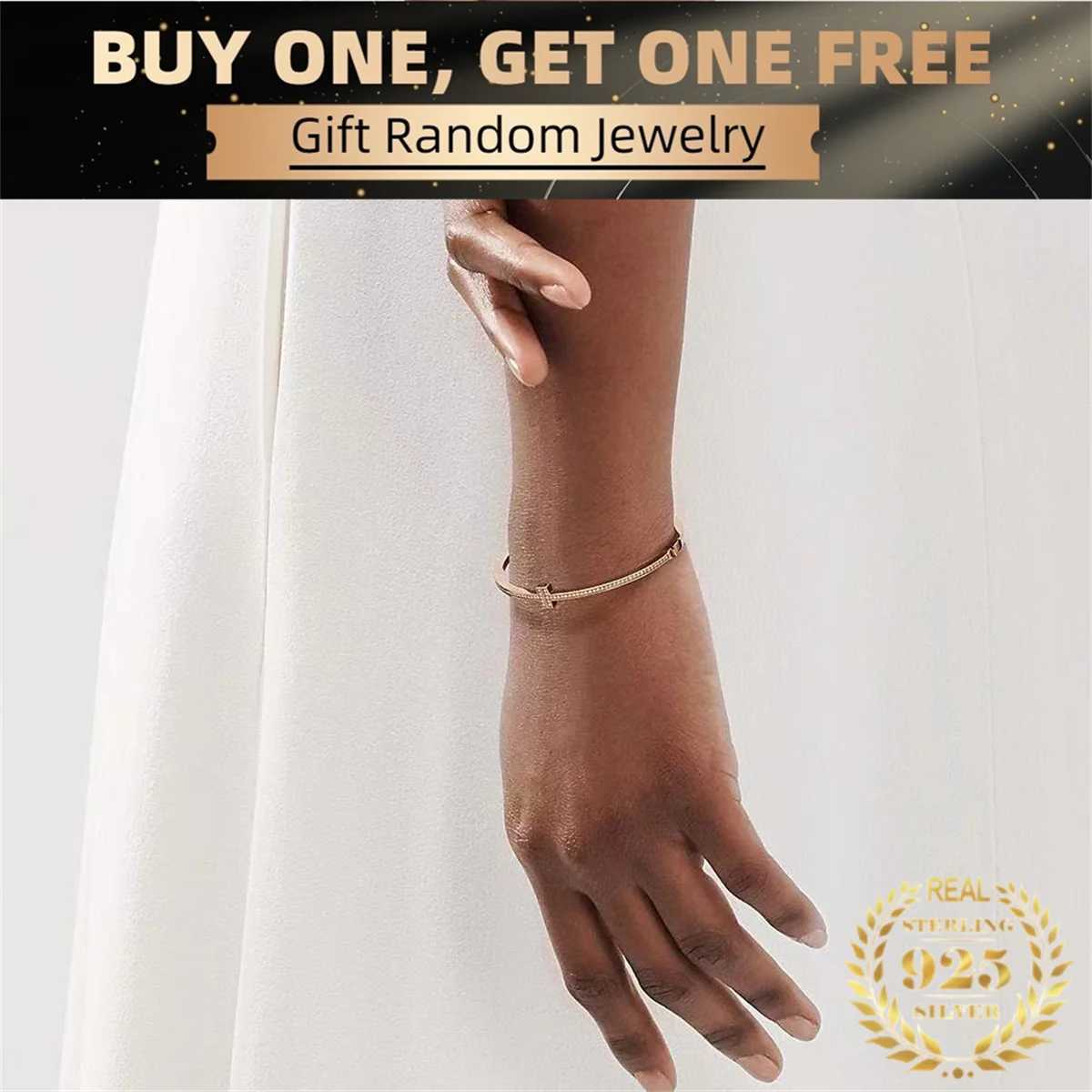 925 Silver Fashion Gemstone Bangle Rhinestone Full Metal Bracelet For Women Birthday Party Christmas Gift Jewelry y250808