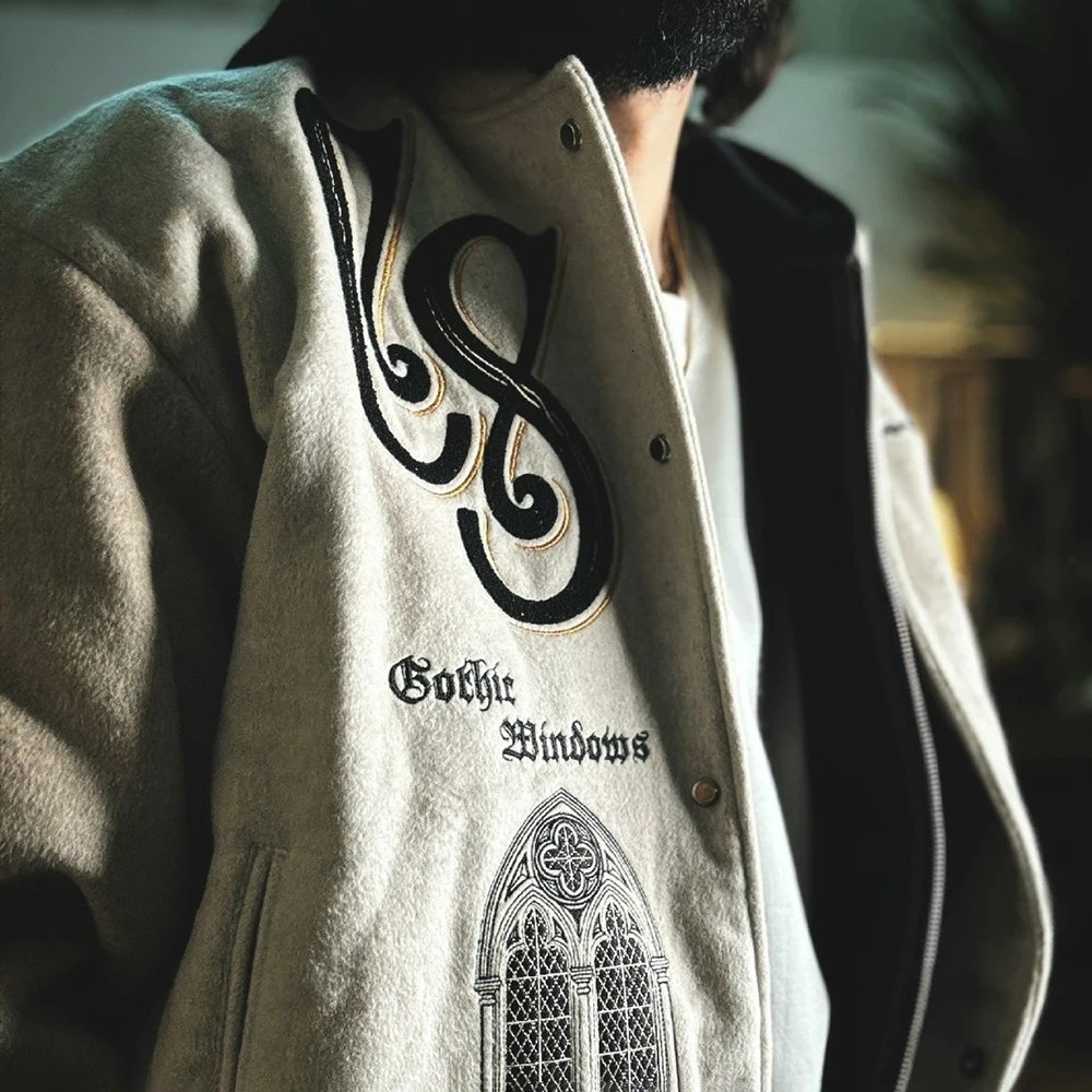 Trendy Heavy Embroidered Baseball Jacket American High Street Fashion Y2k Jacket Unisex Loose Retro Casual Hip-Hop Jacket Men 250805