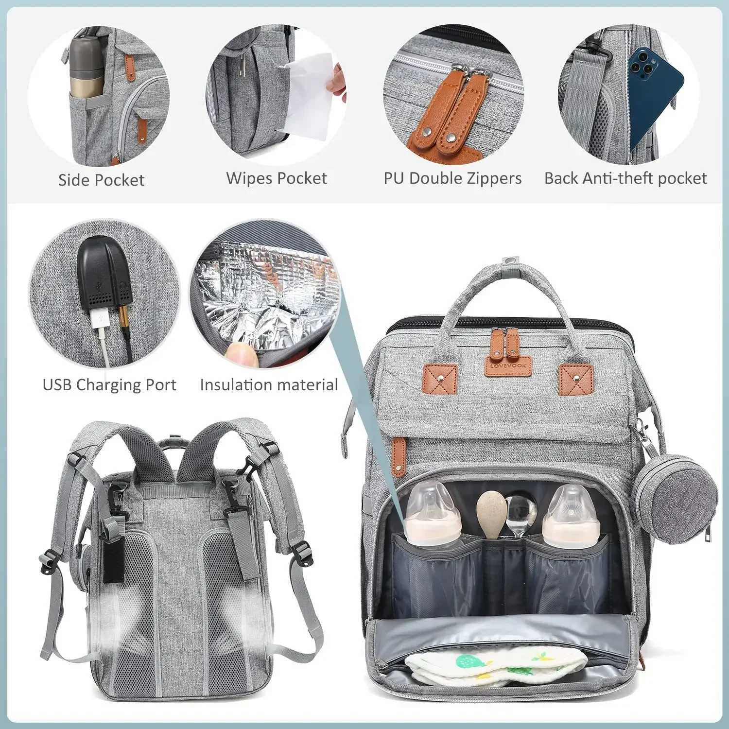 New Baby Diaper Bag Nappy Stroller Bags For Baby Maternity Bag Backpacks Crib Newborn Mommy Bag Changing Table Baby Bags For Mom R250807