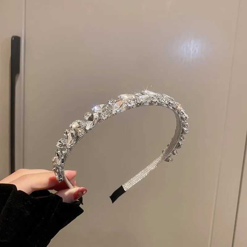 Circle Square Rhinestone Band Flash Hair Party Wedding Hair Accessories Y250808