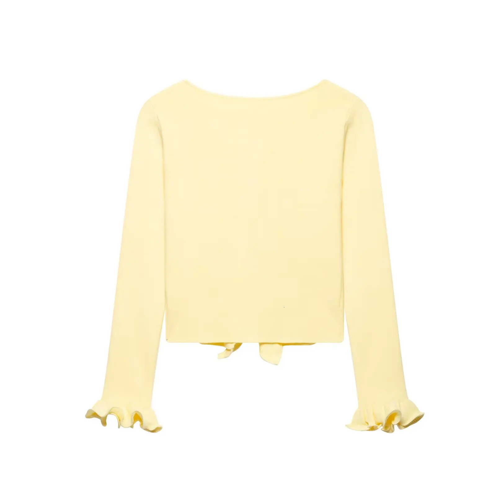 Zevity Women Fashion O Neck Lace Splicing Color Collision Knitting Sweater Female Chic Lace Up Crop Coats Chic Tops CT9030 250805