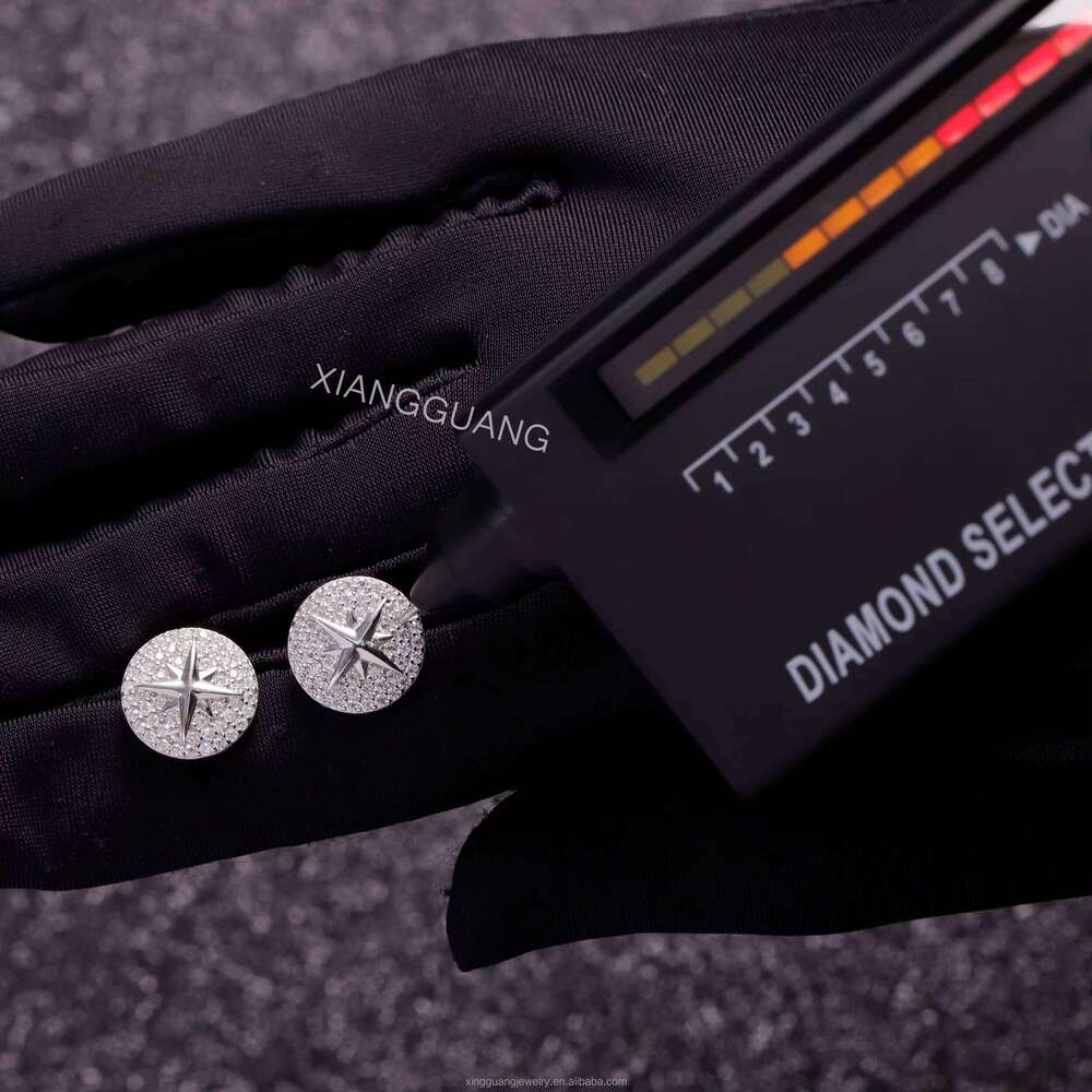 XG Dia Stud Round Style Sier VVS Moissanite for Woman Men Earrings Fine Jewelry