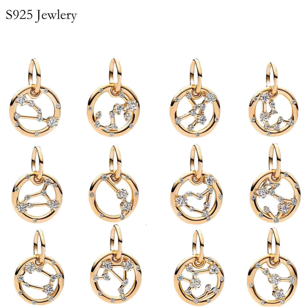 2024 Summer New 925 Sterling Silver Constellation Series Mini Hanging Beads For Bracelet Necklace Diy High Jewelry