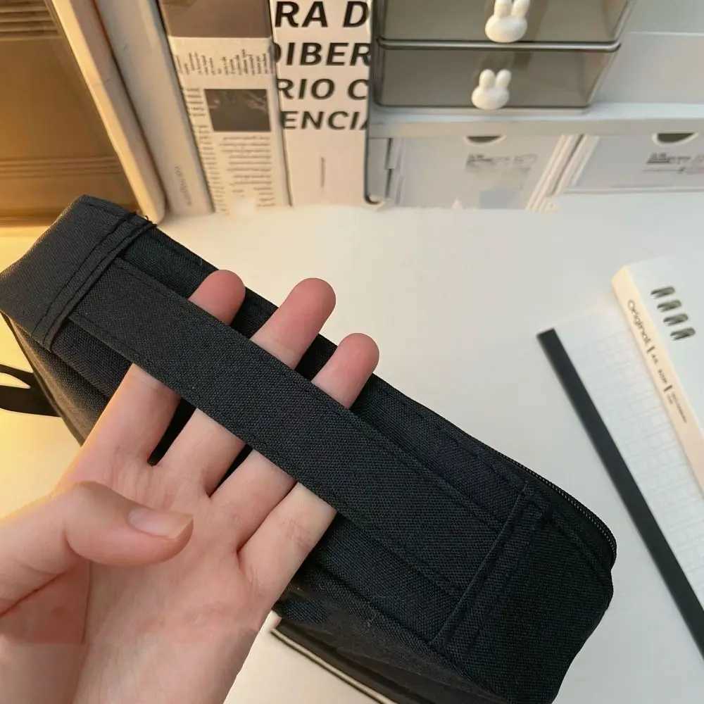 Pen Bag Vertical Makeup Bag Pencil Case Partitioned Skincare Storage Bag Waterproof Large Capacity Stationery Bag for Girls Y250808