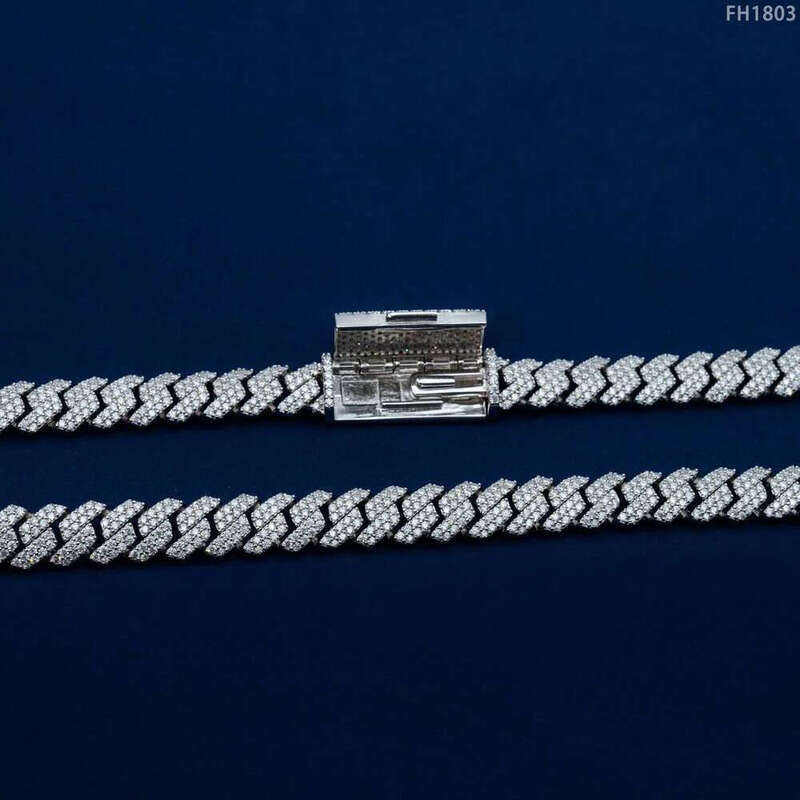 Wholesale Factory Price S Sterling Sier Hip Hop Jewelry Iced Out Vvs Moissanite 10mm Chain Cuban Link