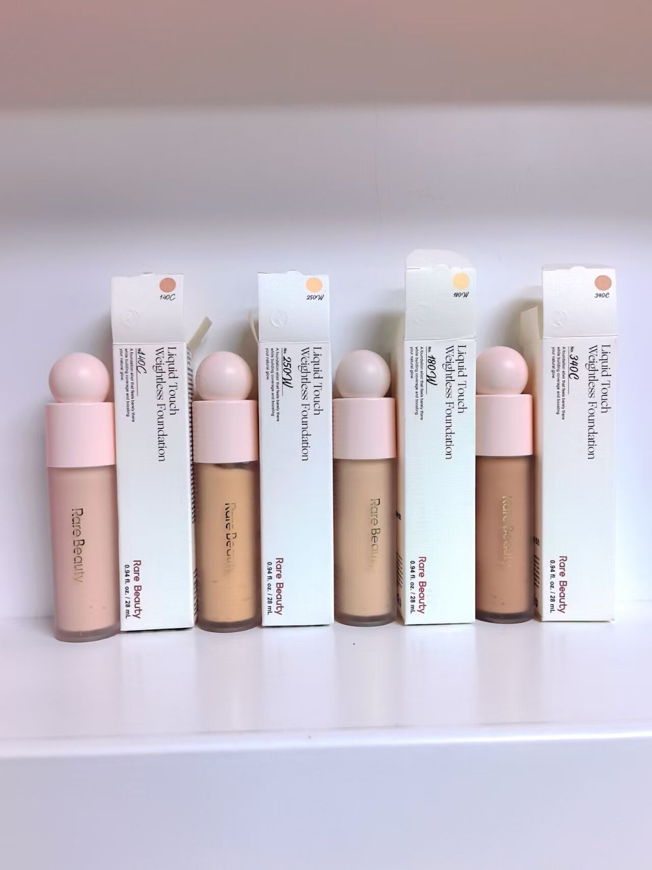 2026 New Foundation 28ml Rare Liquid Touch Weightless Foundations Concealer Natural Moisturzing Face Makeup 250w 140C 180w 340C Selena Beauty cosmetic