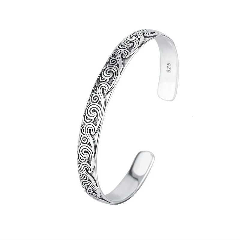 New Arrival Retro Wave Bracelets 925 Sterling Silver Jewelry Fashion Spray Personality Sweet Cloud Opening Bangles TYB116 Z250807