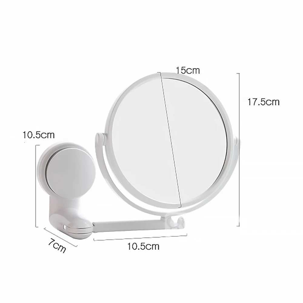Wall Mirror Folding Arm Extend Bathroom Mirror Without Drill Swivel Bathroom Mirror Suction Arm Double Side Cosmetic Makeup Z250807