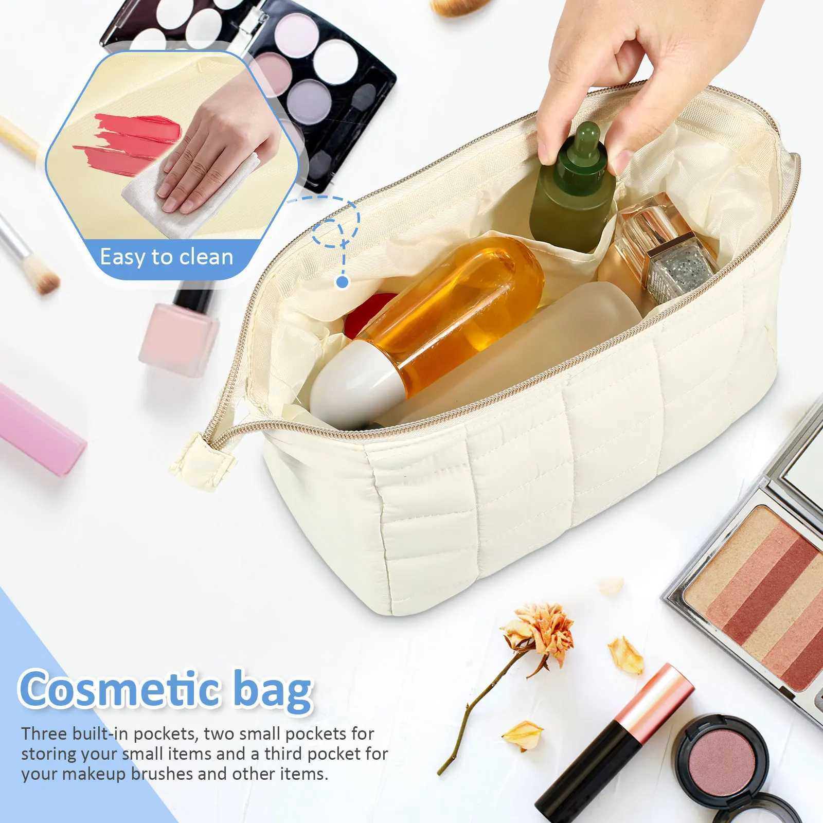 Makeup Bags Large Capacity Travel Cosmetic Bag Lightweight Toiletry Travel Bag with 3 Inner Pockets Multi-purpose Makeup Pouch Y250808