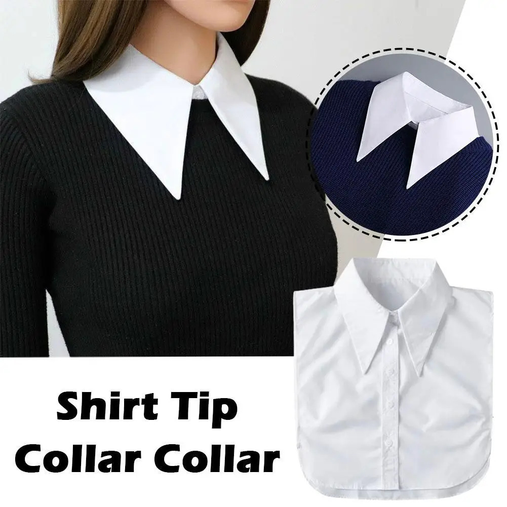 Women White Shirt Collar Big Lapel Detachable Pointed Collar 250730