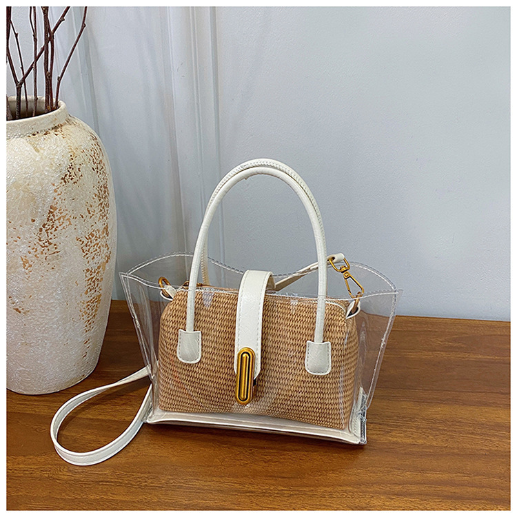 Luxury Brand Designer Bag Summer New Transparent Woven Bag High-End Silver Beach Jelly Bag Versatile Commuter Shoulder Crossbody Bag