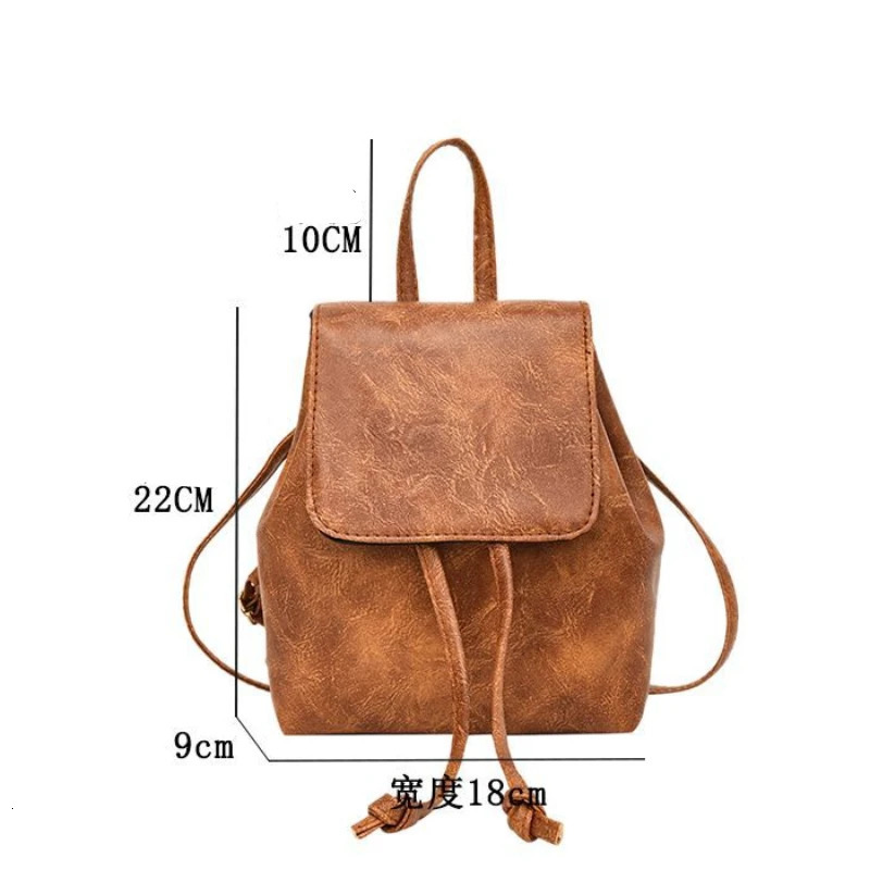 SpringSummer Fashion Backpack for Women Vintage Brown Shoulder Bag Drawstring Artistic Minimalist Backpack 250807