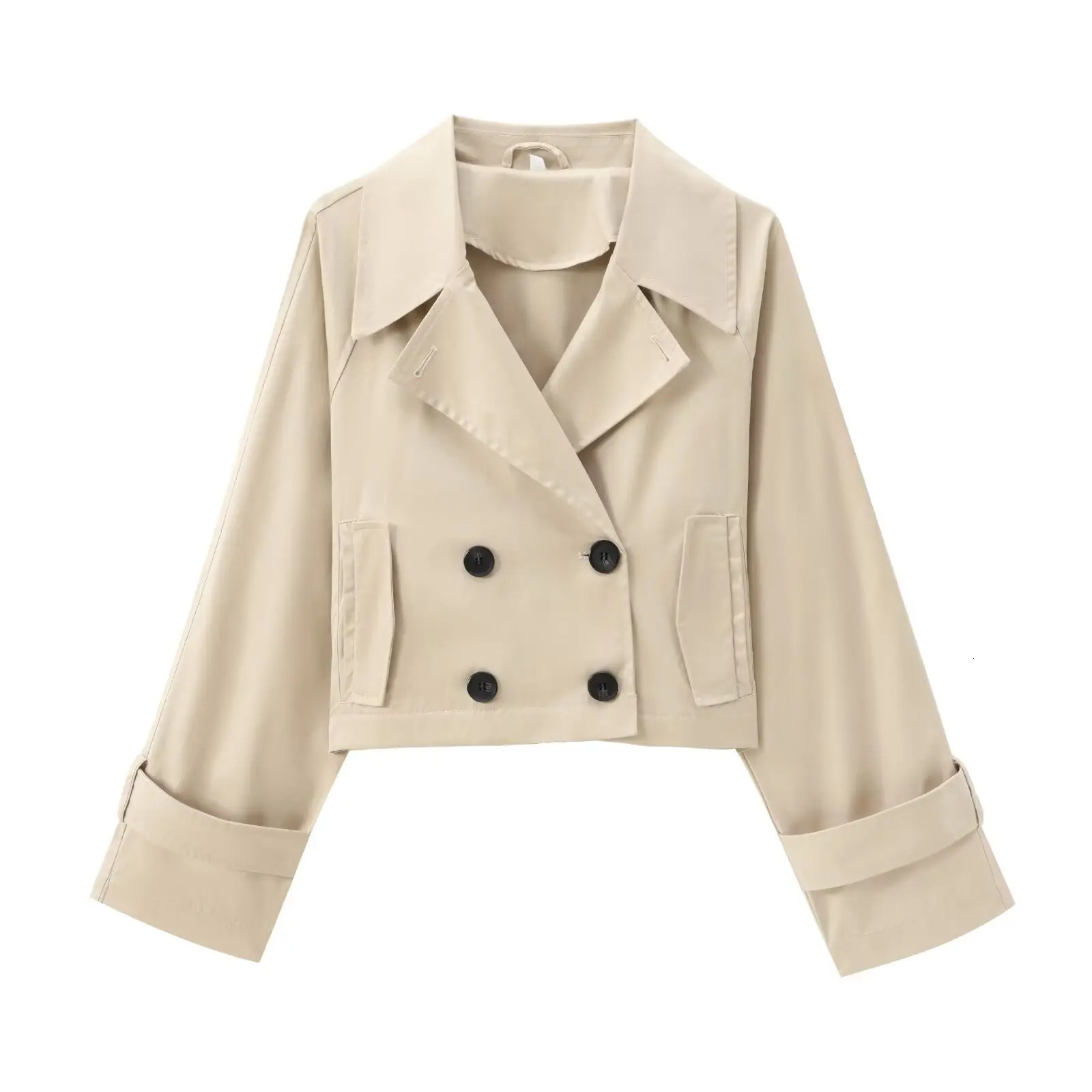 autumn womens clothing style fashionable and versatile windbreaker style long sleeved short elegant jacket 250728