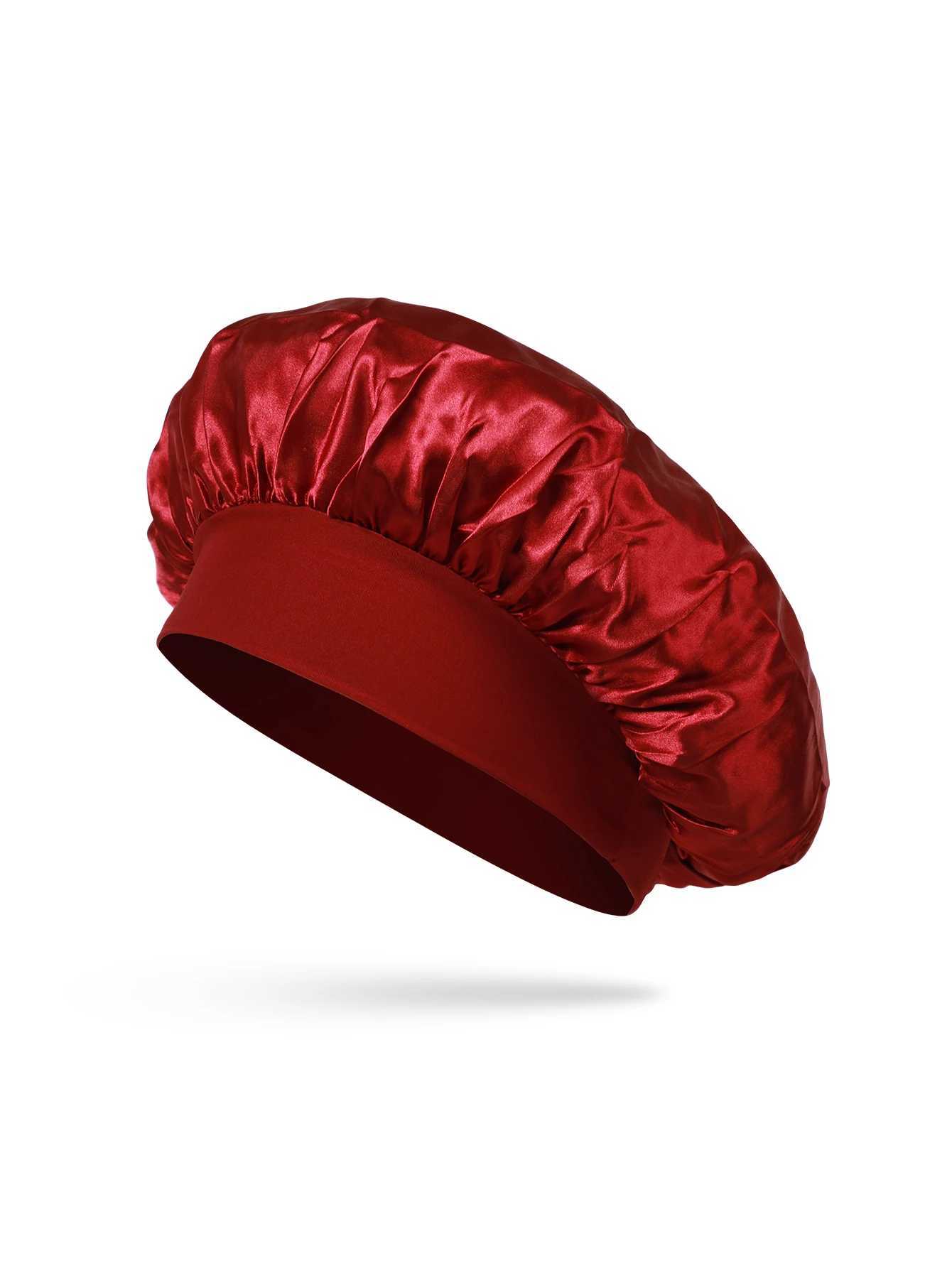 1Pcs Silk Bonnet for Sleeping Women Satin Lined Hair Bonnets for Sleeping Soft Elastic Band Silk Sleep Cap for Curls Z250808