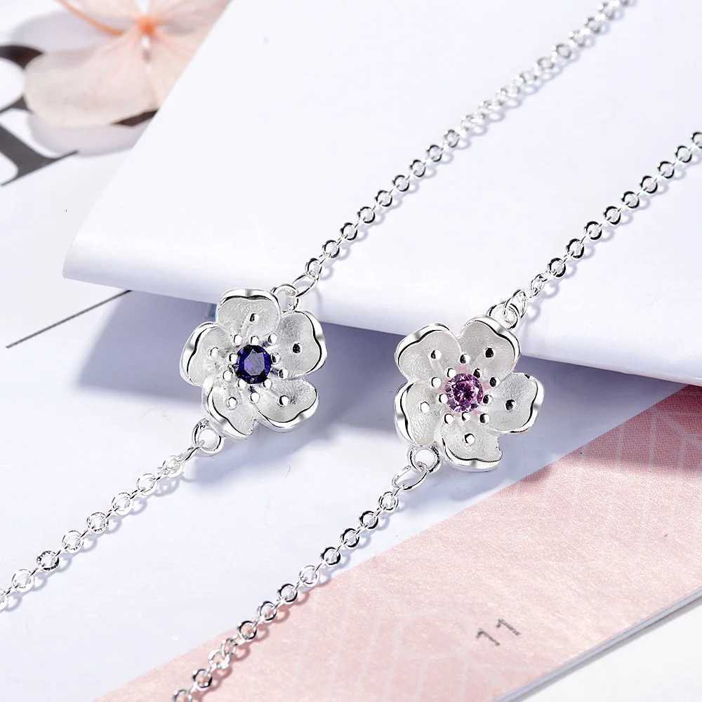 925 Silver Female Models Flower Bracelets Clear Austrian Crystal Plum Blossom Design Charm Link Chain Jewelry For Women Lady Gift Z250807