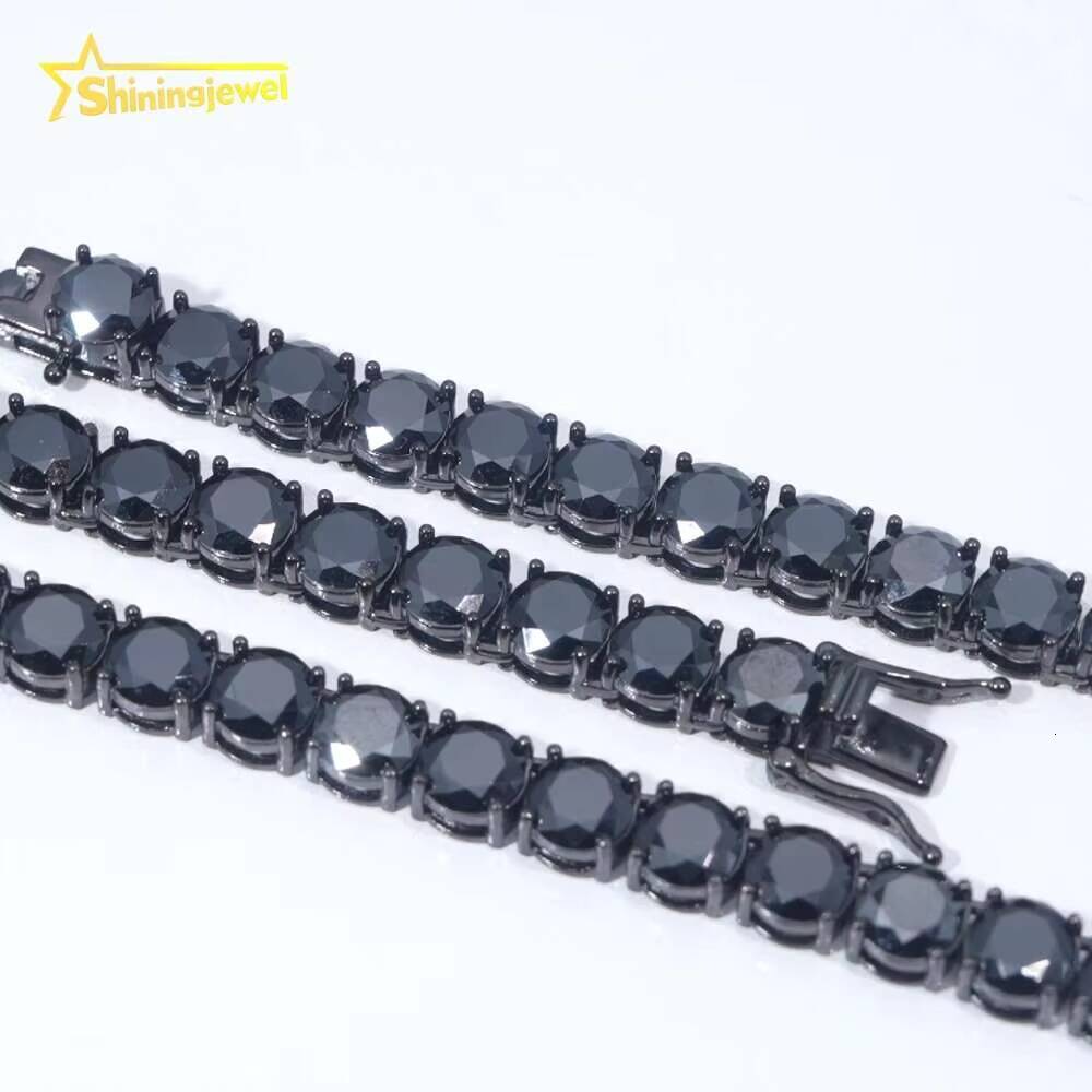 Hip Hop Jewelry 925 Sterling Silver Fashion Necklaces 2mm 3mm 4mm 5mm 6.5mm Iced Out VVS Moissanite Tennis Chain Necklace