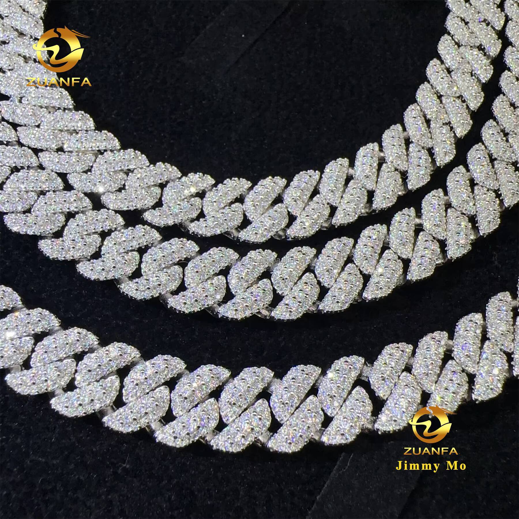 New Arrivals 10mm Fashion Hip Hop Style Jewelry Iced Out 925 Solid Silver VVS1 Moissanite Diamond Miami Cuban Link Chain Men