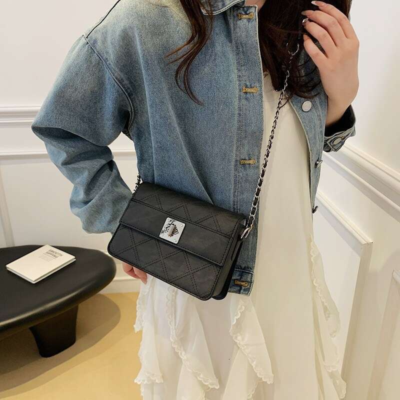 2025 bags New purse and wallet Lock Small Square High-end Fashion Luxury Chain Designer Crossbody Bag