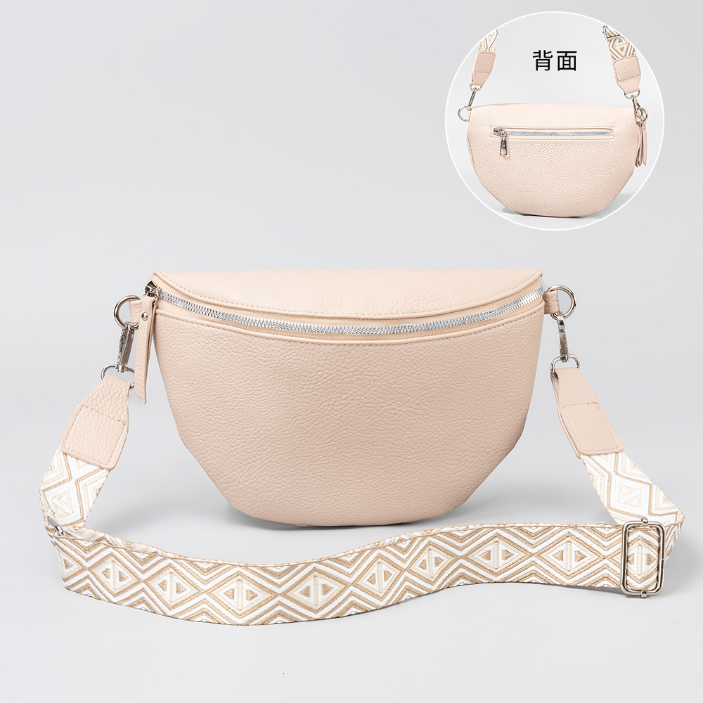 Free Shipping Designer Bag PU Leather Chest Luxury Bag Bag Crossbody For Women, Large Capacity Pleated Waist Bag, Casual Travel Zipper Small Backpack