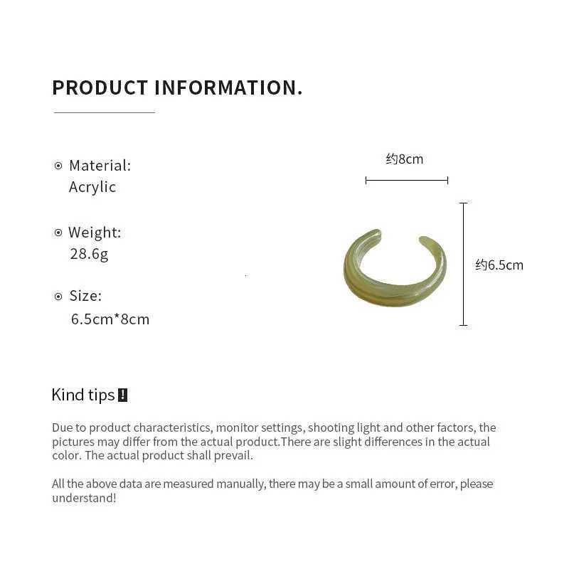 Smooth Round Acrylic Cuff Bangles for Women Vintage Exaggerated Jelly Color Smudging Bangle Wide Resin Bracelet Accessories M1 Z250807
