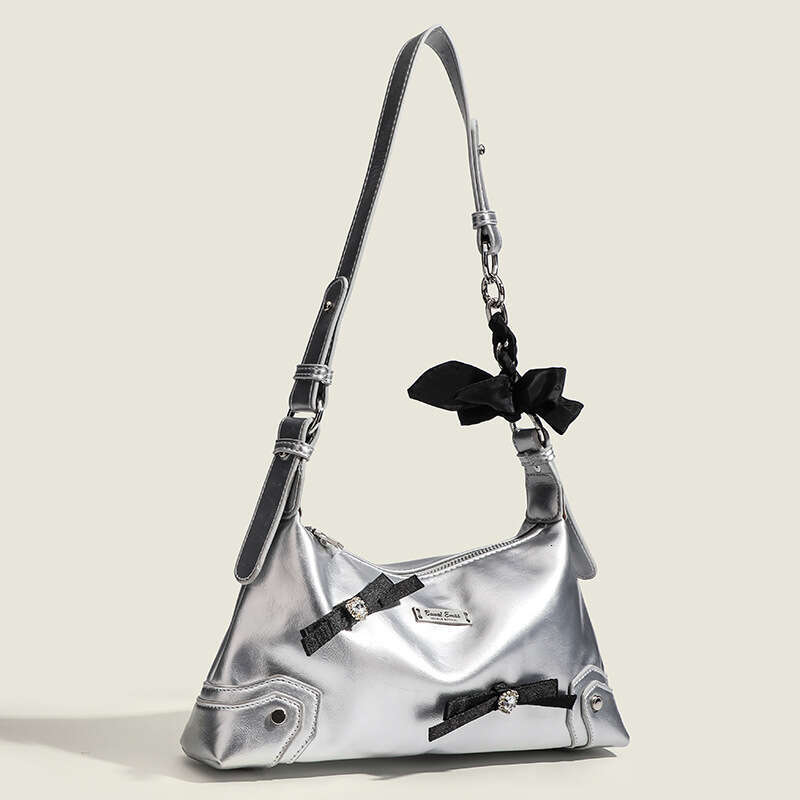 2025 Bowknot Chain Patchwork Single Shoulder Elegant Ins High-end Handbag New Chinese Style Trendy Underarm Bag