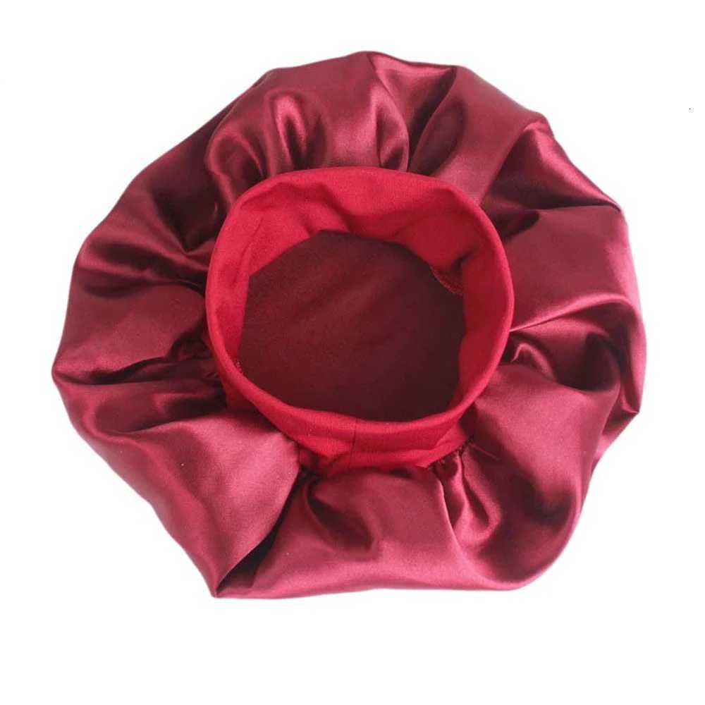 Women Men Unisex Satin Sleeping Hat Night Hair Care Bonnet Skullies Beanies Cap Z250808