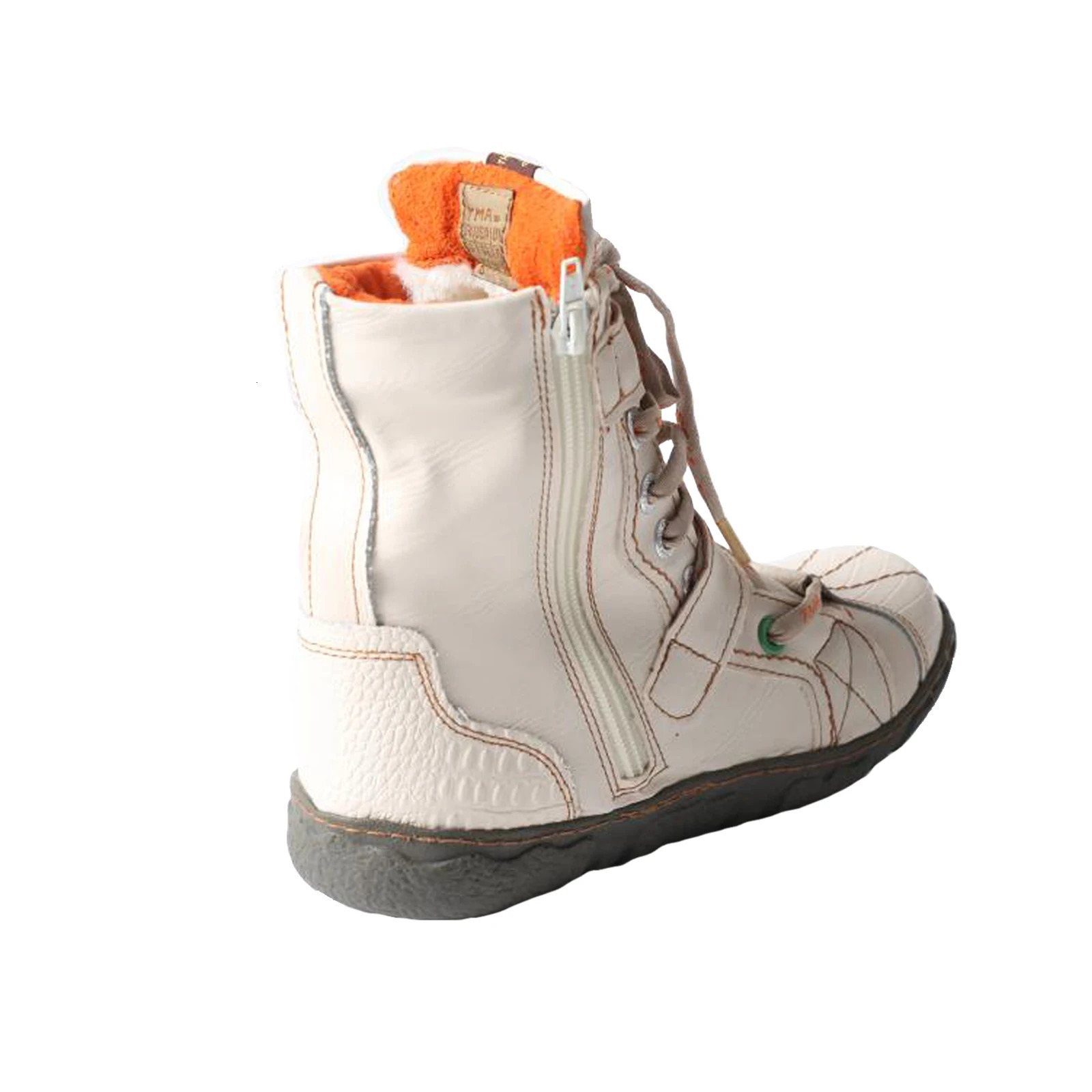 TMA EYES DoubleStrape Washed PU Leather Womens Boot With Faux Fur Lining 250801