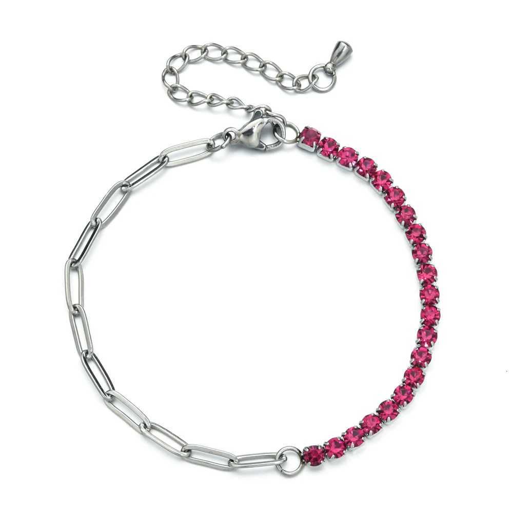 3MZY Luxury Crystal CZ Tennis Bracelet Bangle for Women Classic Stainless Steel Chain Bracelets Wedding Fashion Jewelry Gift Z250807