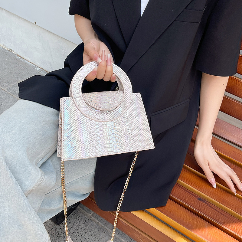 Luxury Brand Designer Bag High-End Colorful Glossy Crocodile Pattern Hot-Selling New Handbag Crossbody Bag High-End Wedding Bag