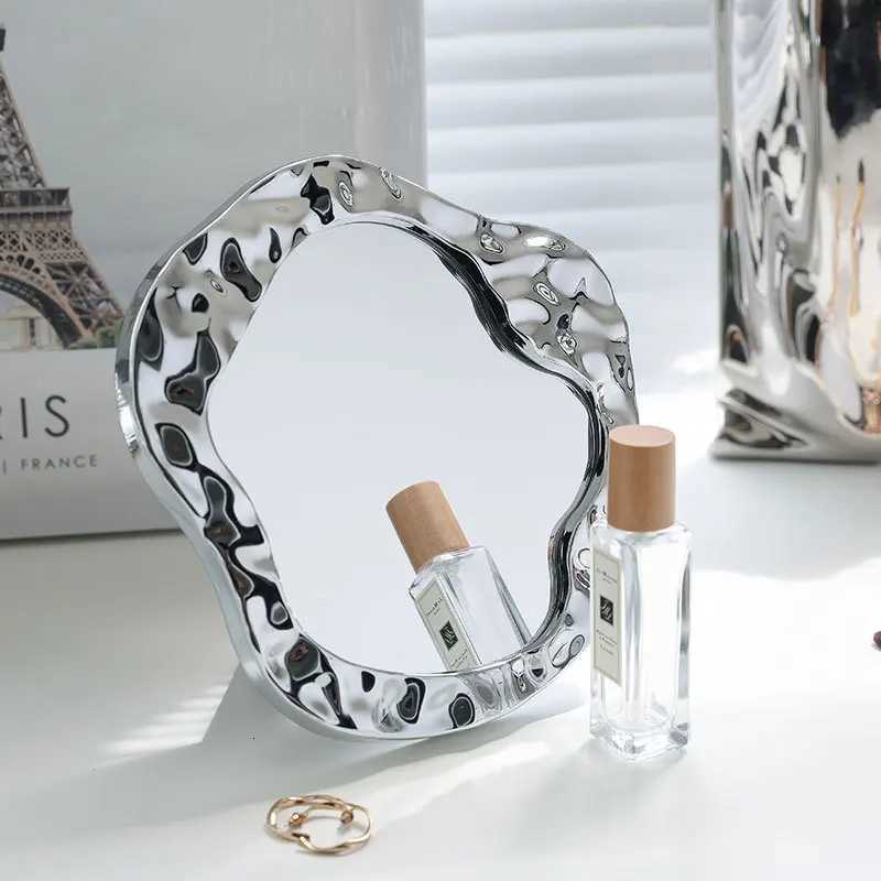 Irregular Vintage Dresser Mirror High Color French Makeup Mirror Bedroom Desktop Decorative Ornaments Z250807