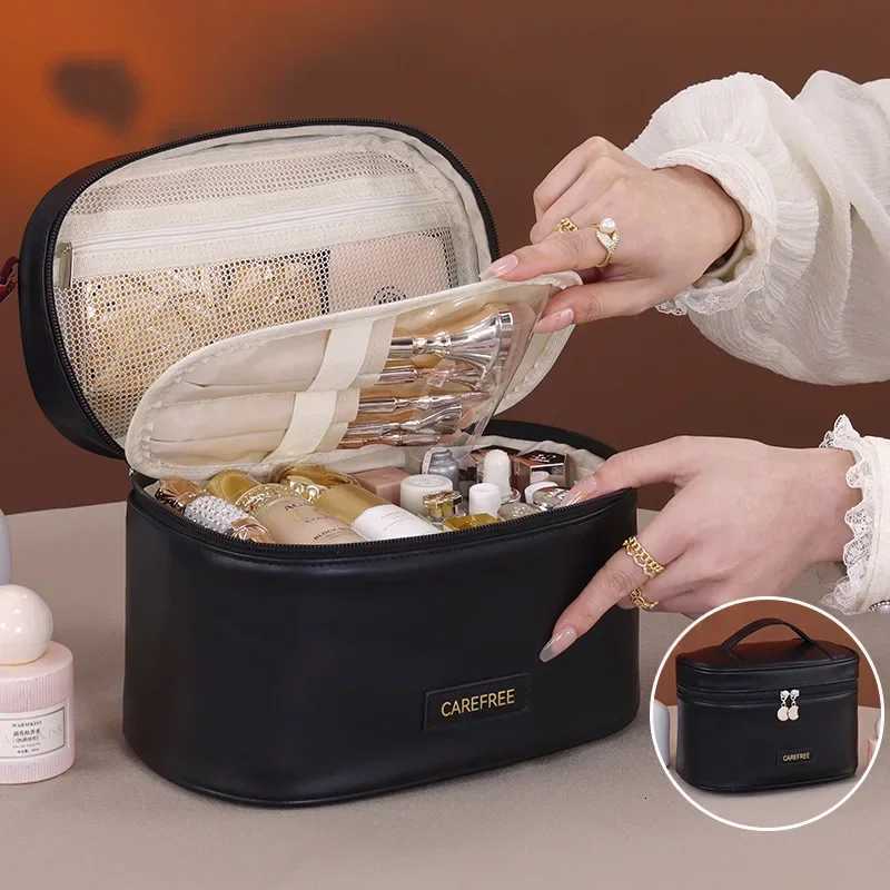 Portable Makeup B Organizer Foldable Multi-Pocket Cosmetic Bag for Women Perfect for Travel Daily Use Bathroom Storage Y250808