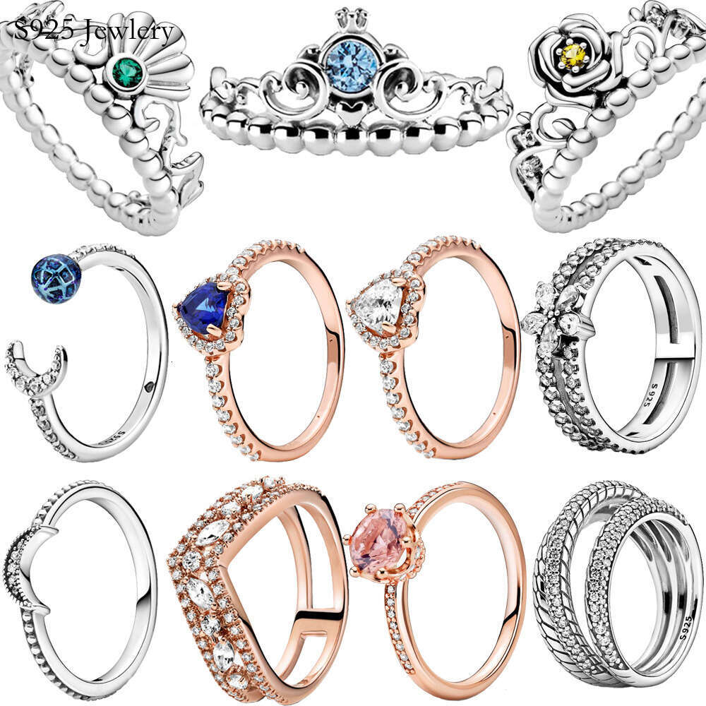 New Popular 925 Sterling Silver Ring Rose Gold Charm Ring Ms Jewelry Fashion Accessories Gift