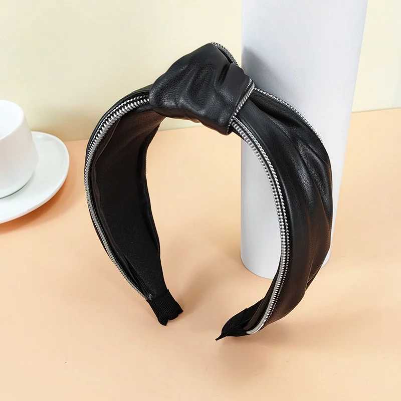 Vintage Wen Piece PU Leather Cloth Knotted Bands for Adult Party Headwear Adult Hair Hoop Accessories Y250808