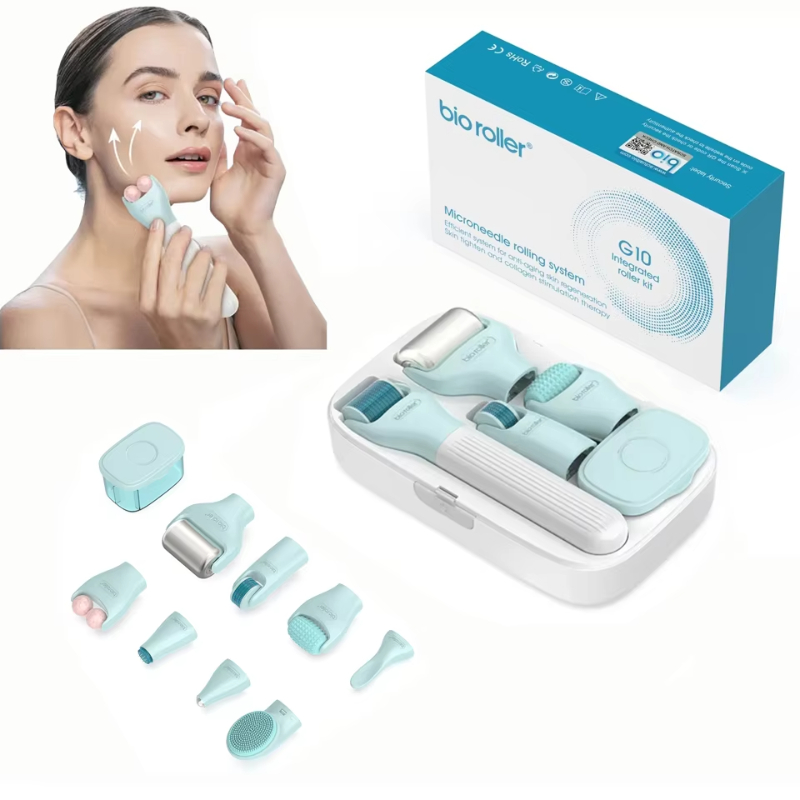 Bio Roller 10 in 1 Derma Roller Kit G10 For Home Use Face Microneedling Massage Roller Acne Scars Anti Wrinkles Skin Care Tool