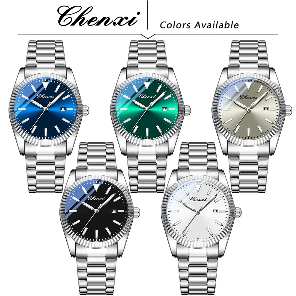 Fashion Business Watches For Men Luminous Round Dial Quartz Watches Waterproof Stainless Steel Band Man Watch 250807