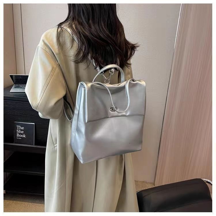 2025 Autumn New Women s Backpack New Wax Leather Women s trend Large Capacity Student Commuter Backpack Travel Backpack Autumn New Designer Backpack