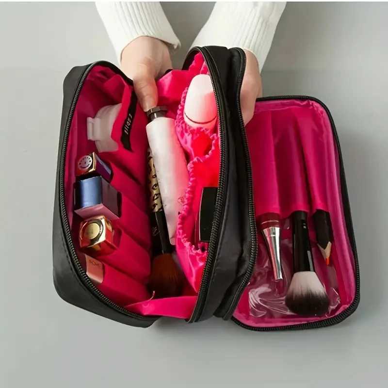 Large Capacity Makeup Bes Storage Bag Double-Zipper Cic Tools Organizer Wide-Open Vertical -Standing B Holder Y250808