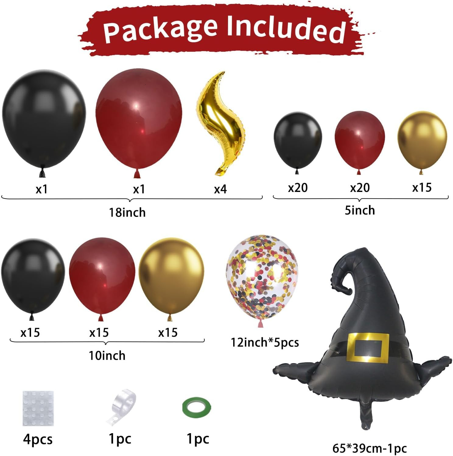 Magic Wizard Hat Kit Bury Gold Balloon Halloween Theme Venue Layout