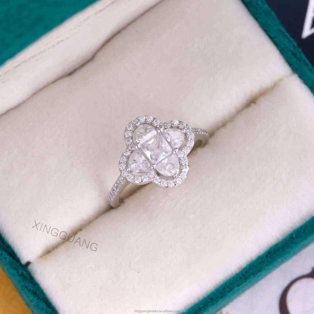 XG Factory Price Women 1CT Marquise Cut Moissanite Fine Rings Sier Lab Dia Jewelry