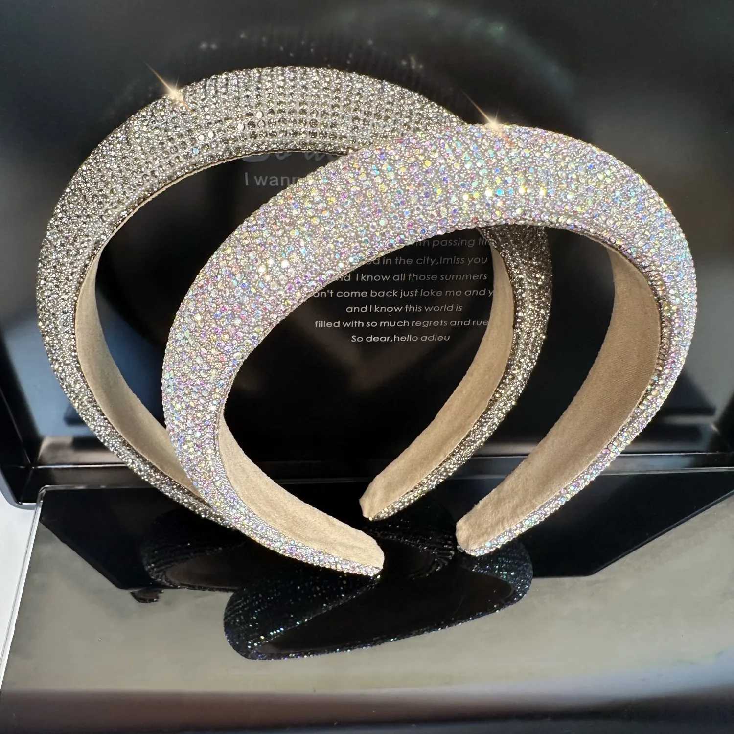 European-Style tra-Shimmering Rhinestone High-Ceiling Luxury P Hair Accessories With Wide Diamond Band For Women Y250808