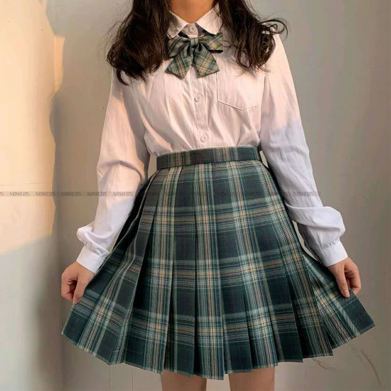 2024 Fashion Spring Autumn JK Uniform Jacket Three Buttons Suit College Style Female Student Long Sleeves Green 250729