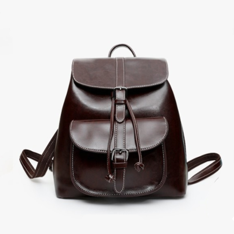 2025 Autumn New Women s Backpack New Women s Fashion trend Backpack Leather Drawstring Closed Flip Korean Student Bag Autumn New Designer Backpack