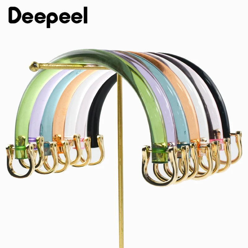 24Pcs Ushaped Plastic Bag Handle Acrylic Transparent Purse Frame Kiss Clasp Women Handbag Wovenbag Replace Bags Accessories 250801