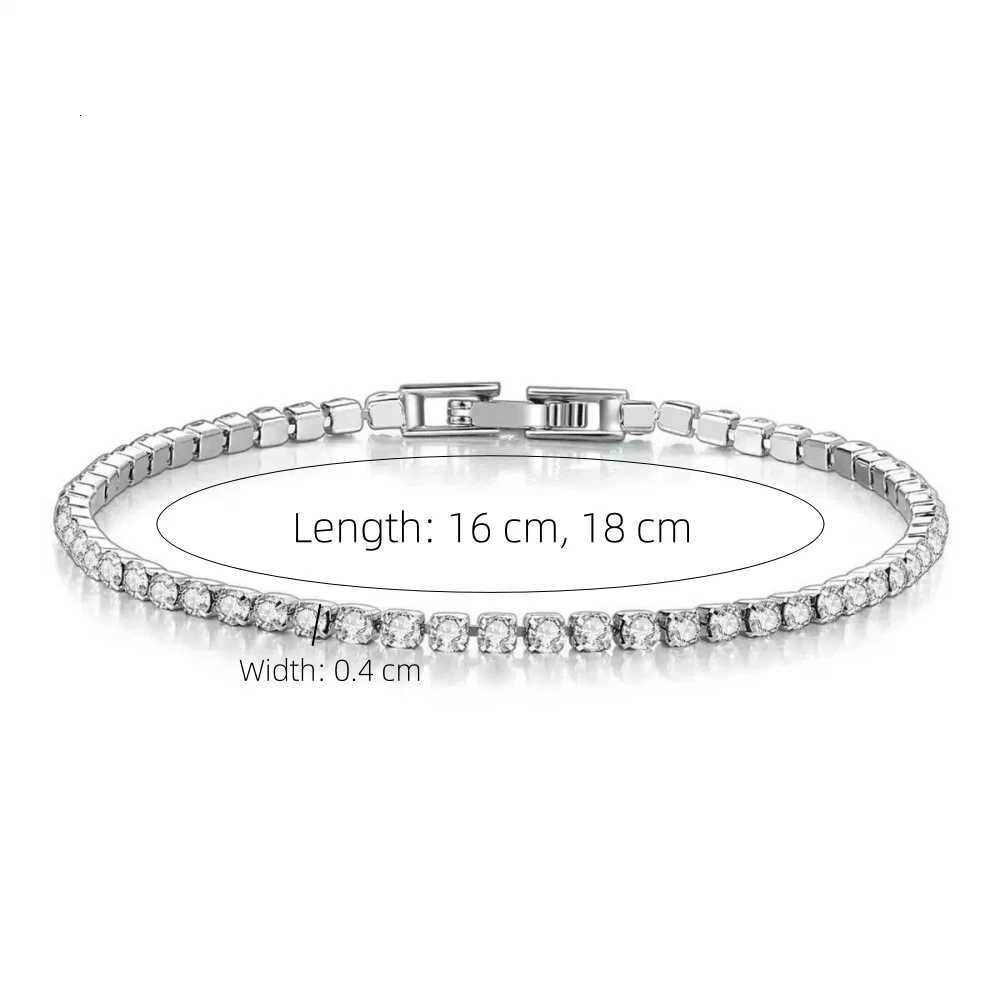 4mm Zirconia Chain Tennis Bracelets for Women in Stainless Steel Gold/Silver Color 16/18 cm Wristband Pulsera Luxury Jewelry Gifts Z250807