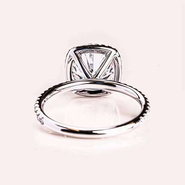 2.0ct 7*7mm VVS Moissanite 14K Real Gold Cushion Cut With Melee Engagement Wedding Rings Jewelry for Women